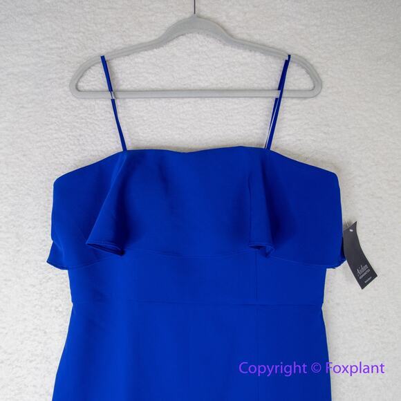 New!  Aidan Mattox royal blue strapless‎ ruffle top, US size 14 - Picture 5 of 16